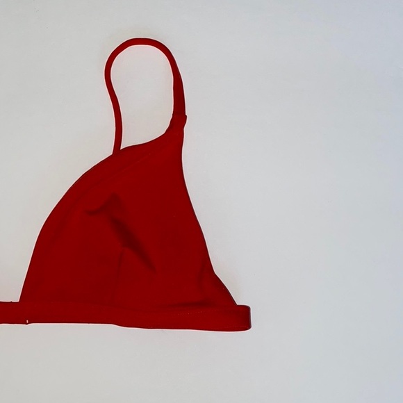 khy Classic Triangle Bikini Top in Cherry Red - Picture 3 of 6